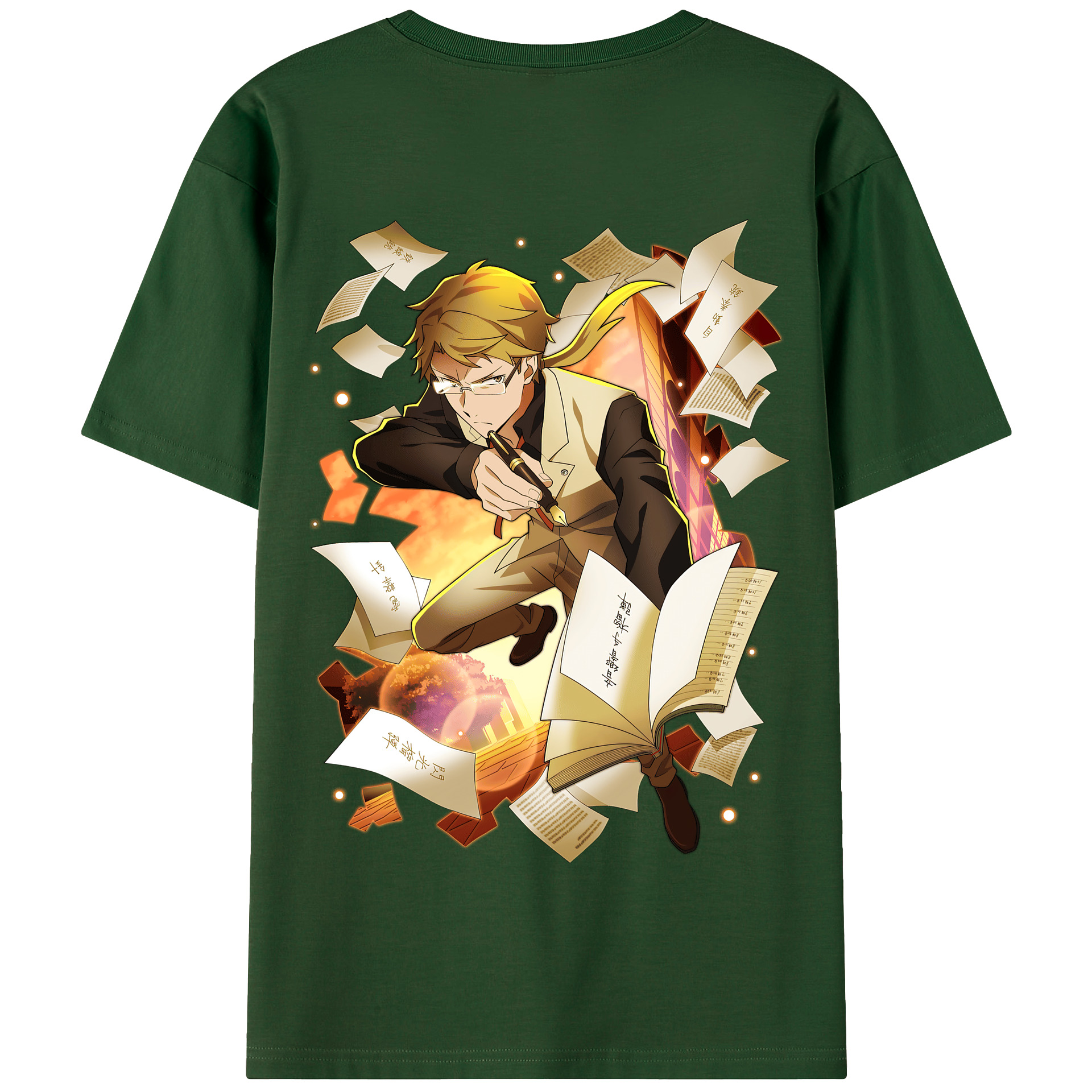 （画像用） 文豪ストレイドッグス Bungo Stray Dogs 綿100％半袖Tシャツ（背面プリント）